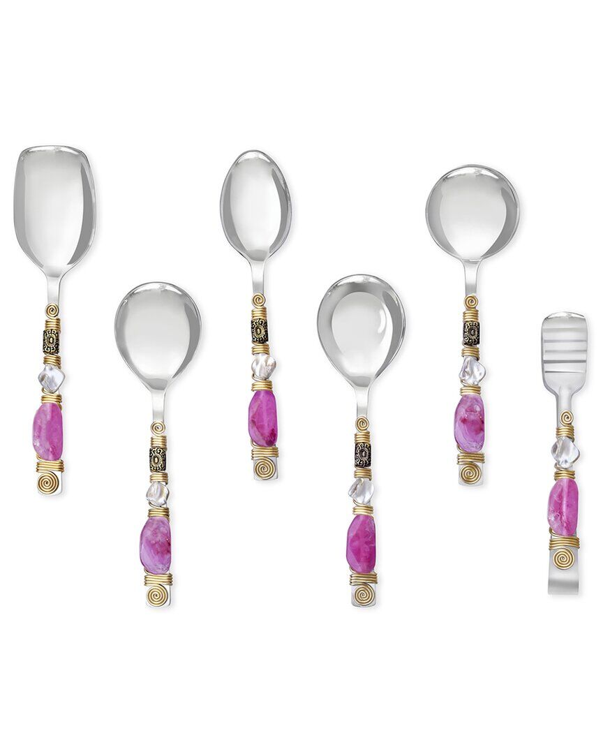 Tiramisu Pink Cascade Serving Spoons (Set Of 6) Pink NoSize