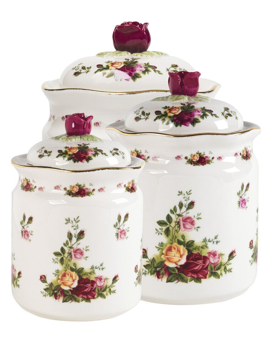Royal Albert Old Country Roses Canister 3pc Set with $23 Credit NoColor NoSize