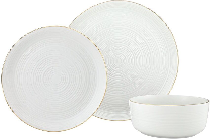 Godinger Linear Porcelain 12pc Dinnerware Set NoColor NoSize