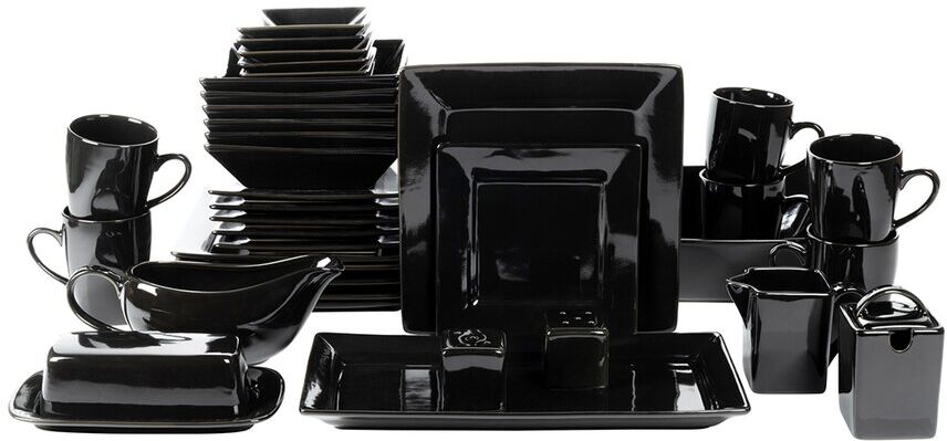 Ten Strawberry Street Nova Square 40pc Dinnerware Set Black NoSize