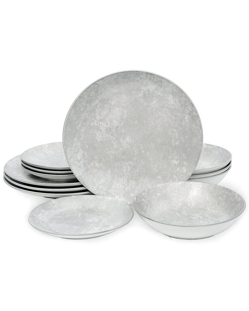 Godinger Wingate Pearl Porcelain 12pc Dinnerware Set, Service For 4 White NoSize
