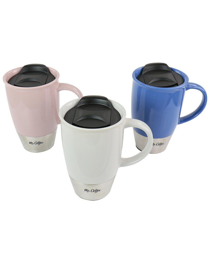 Mr. Coffee 14oz Stoneware Travel Mugs (Set of 3) Multi NoSize