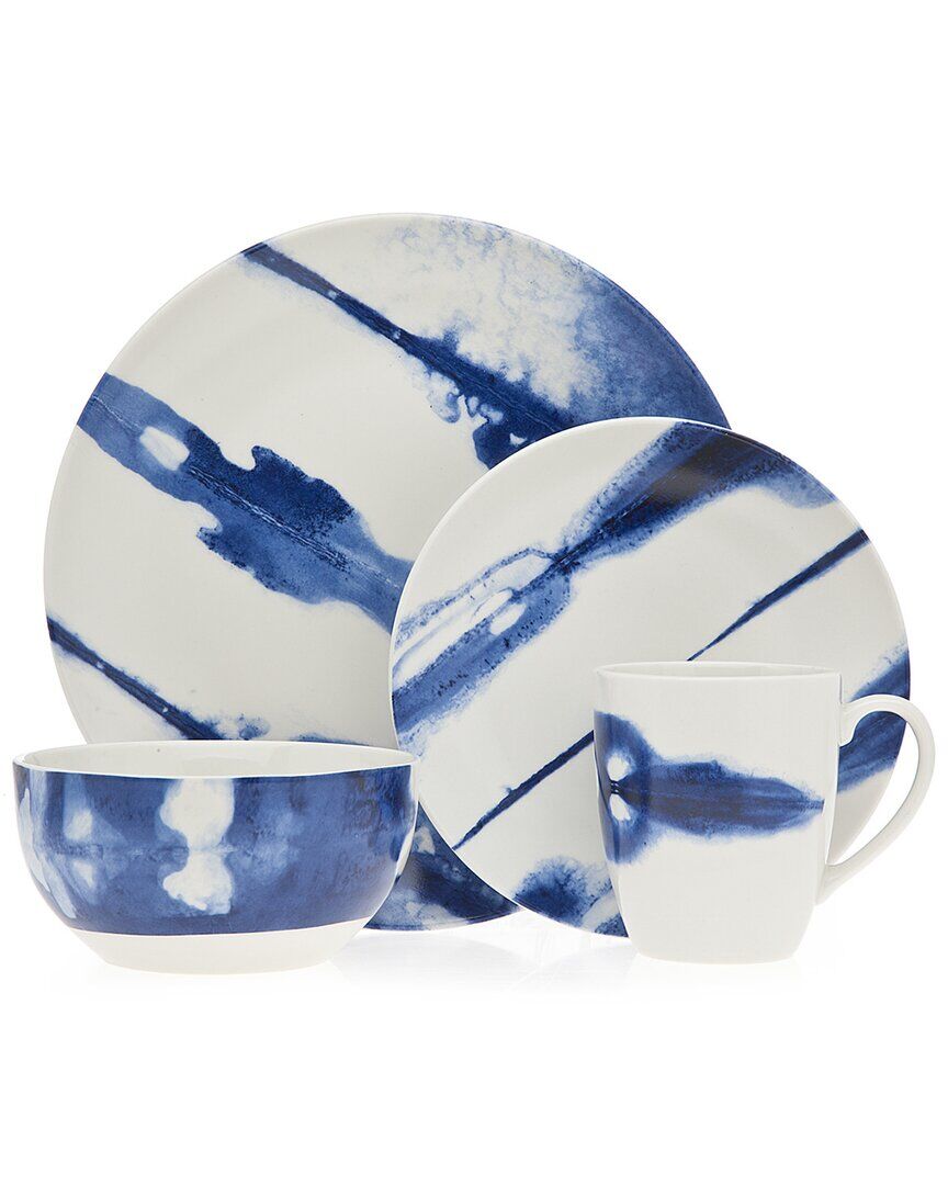 Godinger Cielo 16Pc Porcelain Dinnerware Set Blue NoSize