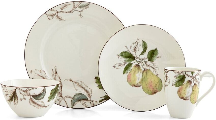 Portmeirion Nature's Bounty Pear 4Pc Place Setting White NoSize