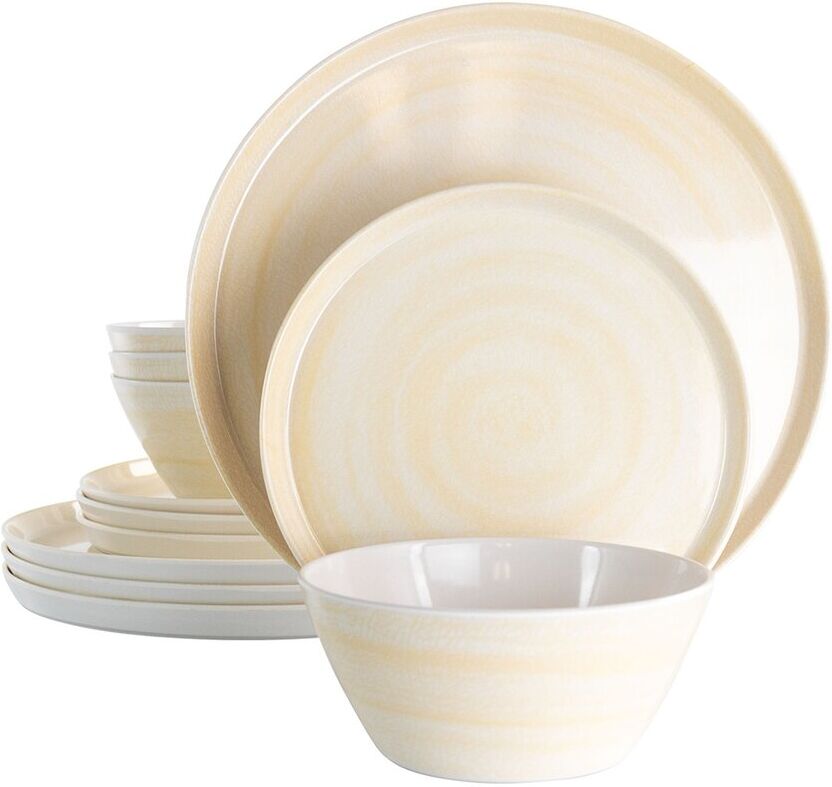 Elama Crafted Clay 12pc Melamine Dinnerware Set NoColor NoSize