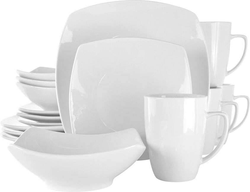 Elama Hayes 16pc Square Porcelain Dinnerware Set NoColor NoSize