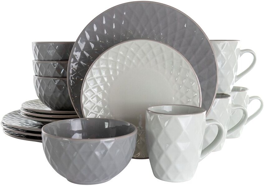 Elama Tahitian Diamond 16pc Stoneware Dinnerware Set NoColor NoSize