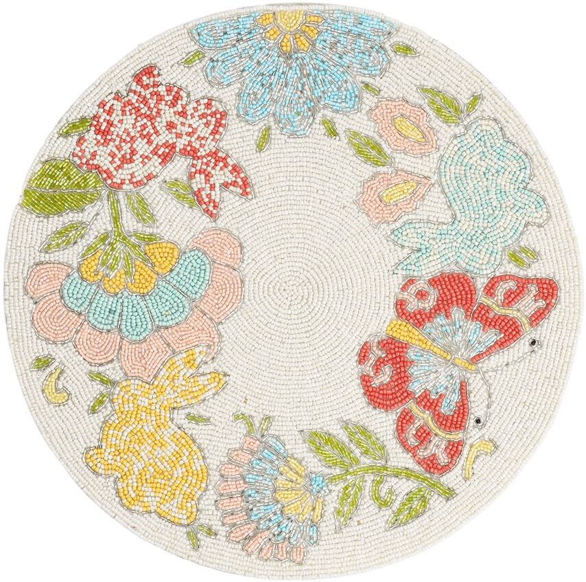 Tiramisu Floral Beaded Placemat Multicolor NoSize