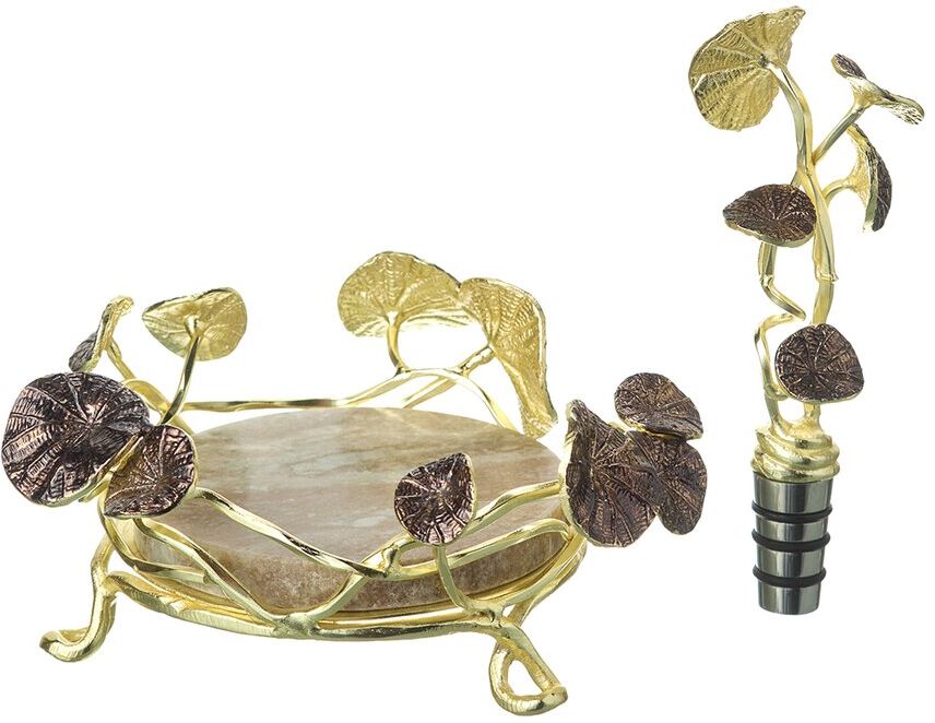 Michael Aram Monet's Garden Coaster & Bottle Stopper Silver NoSize