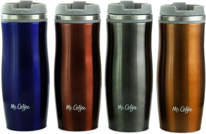 Mr. Coffee Kendrick 4Pc Stainless Steel Thermal Travel Tumbler Cup Set Multi NoSize