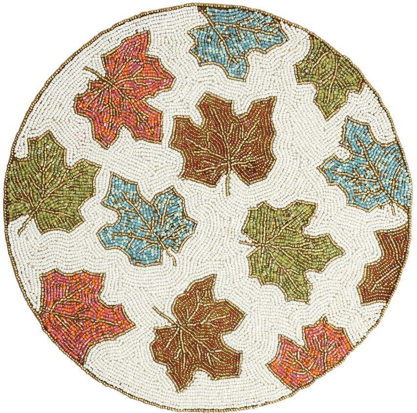 Tiramisu Autumn Leaf Beaded Placemat Multicolor NoSize