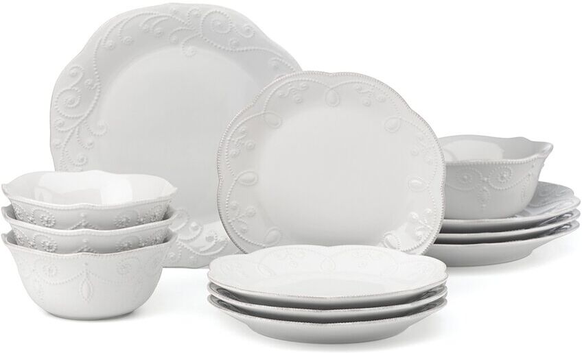 Lenox French Perle White 12Pc Dinnerware Set White NoSize