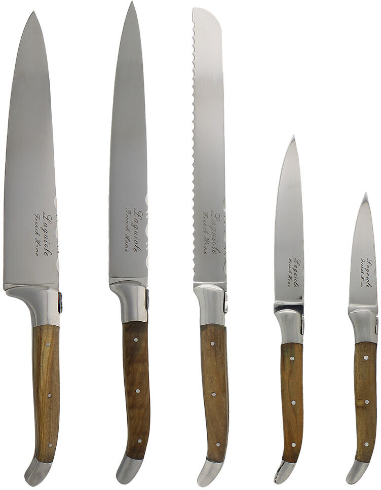 French Home 5pc Laguiole Olivewood Kitchen Knife Set NoColor NoSize