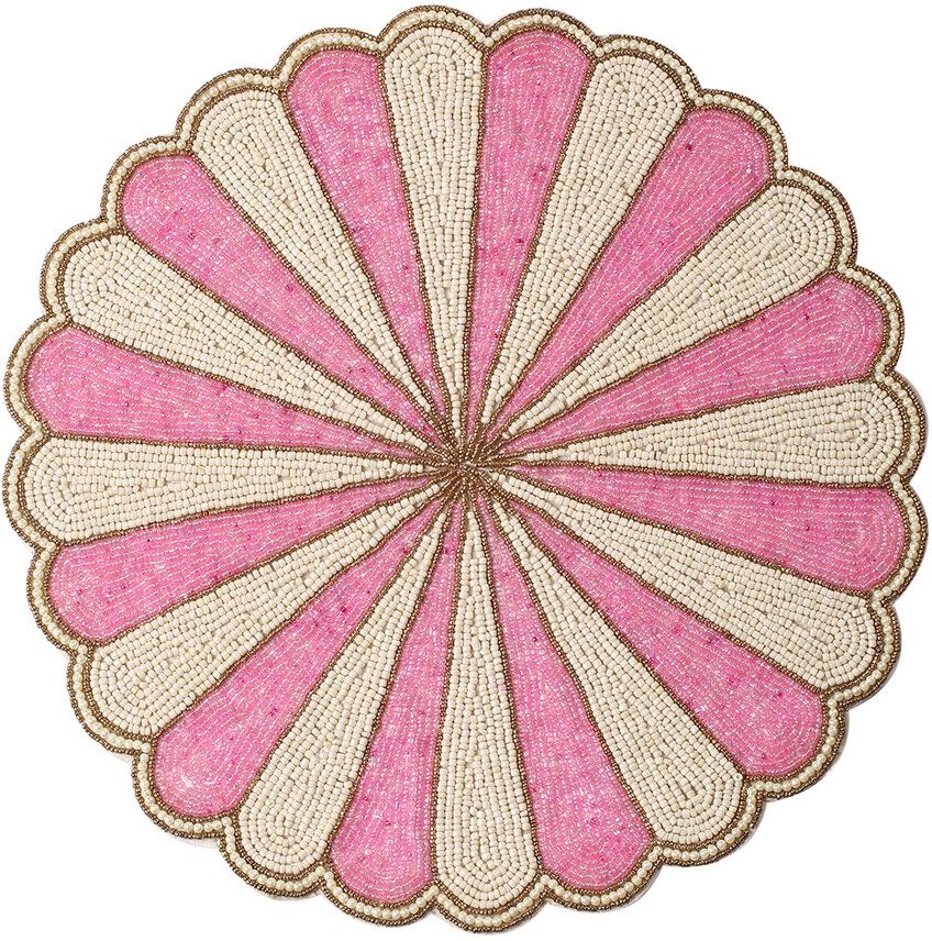 Tiramisu Beaded Placemat Pink NoSize