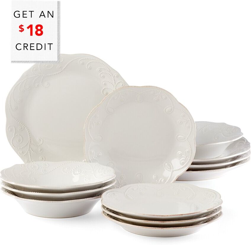 Lenox French Perle 12Pc Plate & Bowl Dinnerware Set White NoSize