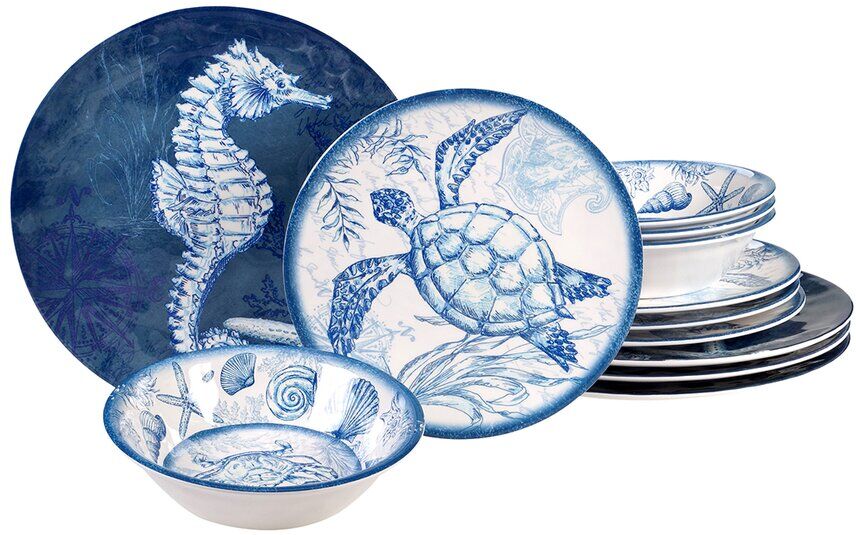 Certified International Oceanic 12pc Dinnerware Set Multicolor NoSize