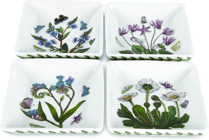 Portmeirion Botanic Garden Set of 4 Square Mini Dishes White NoSize