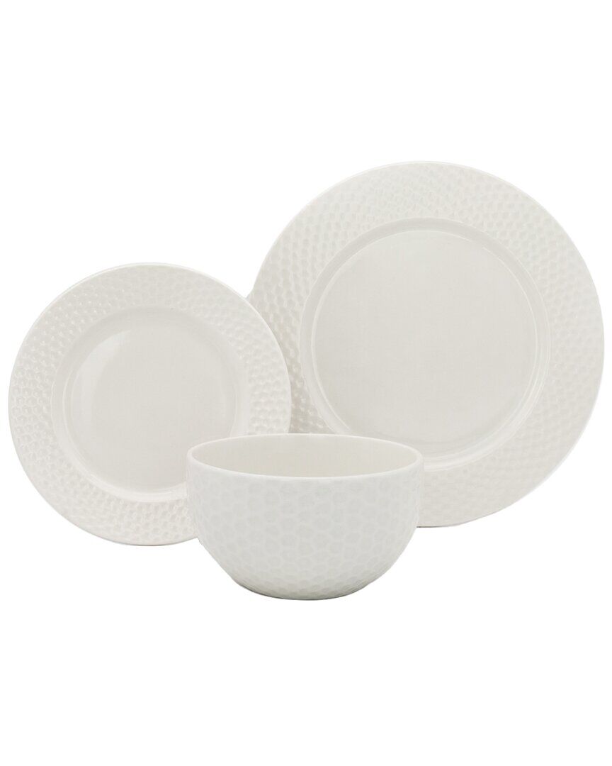 Godinger Ripple Porcelain Dinnerware 18pc Set Cream NoSize