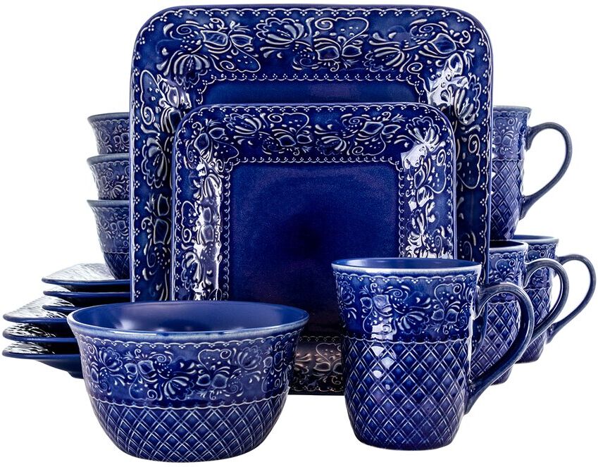 Elama Lotus 16pc Square Dinnerware Set NoColor NoSize