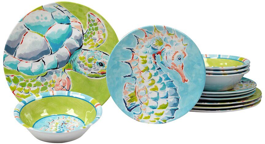 Certified International 12pc Deep Sea Dinnerware Set NoColor NoSize