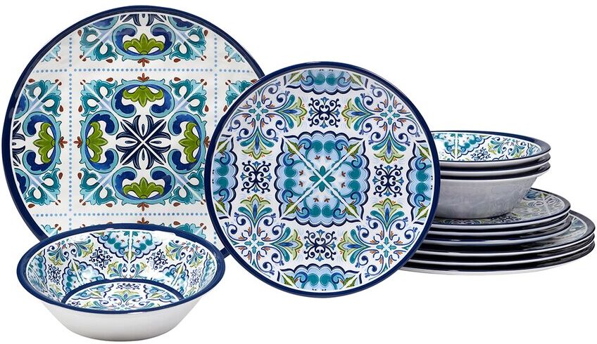 Certified International Melamine Mosaic 12pc Dinnerware Set NoColor NoSize