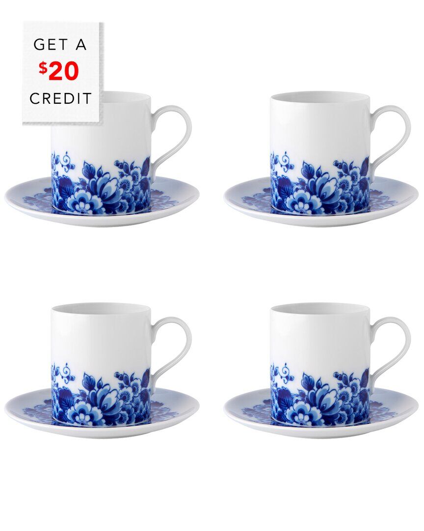 Vista Alegre Blue Ming Tea Cup And Saucers (Set Of 4) with $20 Credit Blue NoSize