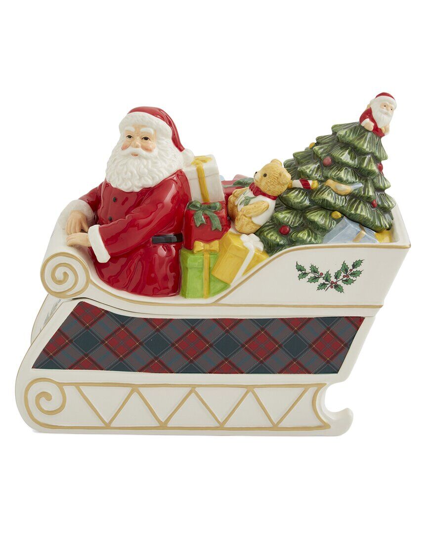 Spode Christmas Tree Santa Sleigh Cookie Jar NoColor NoSize