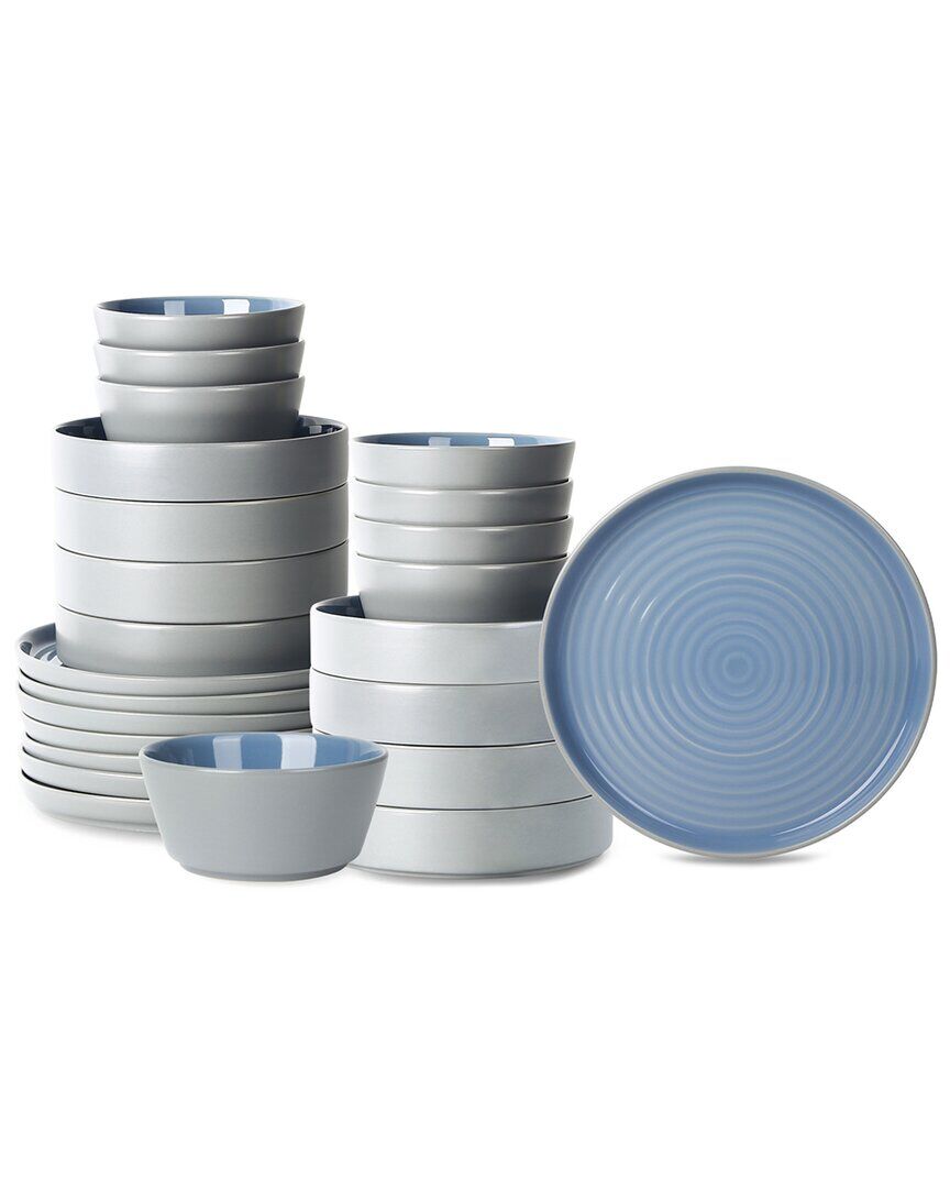 Stone Lain Elica 24pc Blue/Grey Stoneware Dinnerware Set Blue NoSize