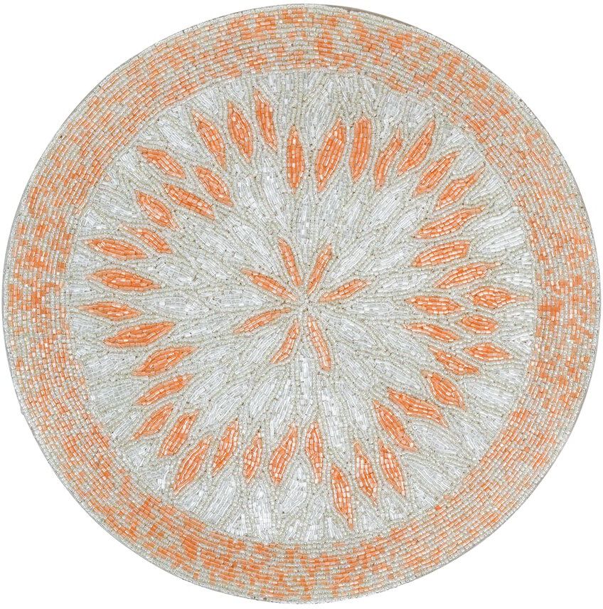 Tiramisu Pop of Beaded Placemat Peach NoSize