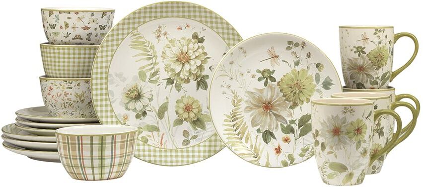 Certified International Green Fields 16pc Dinnerware Set NoColor NoSize