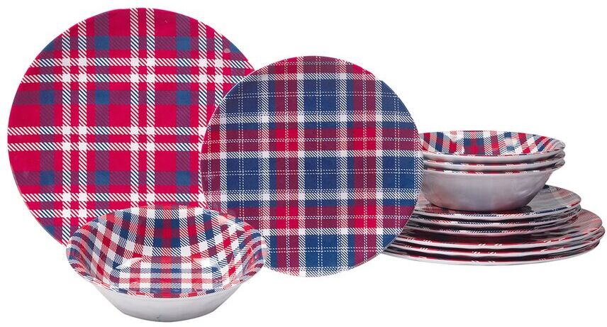 Certified International Plaid 12pc Dinnerware Set NoColor NoSize