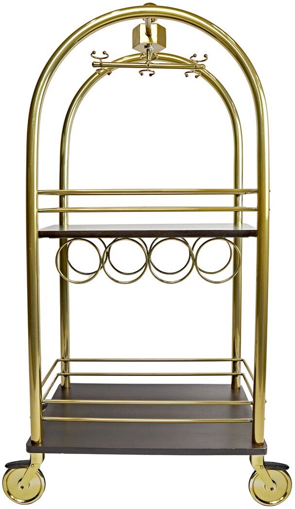 Godinger Bellhop Luggage Bar Cart Gold NoSize