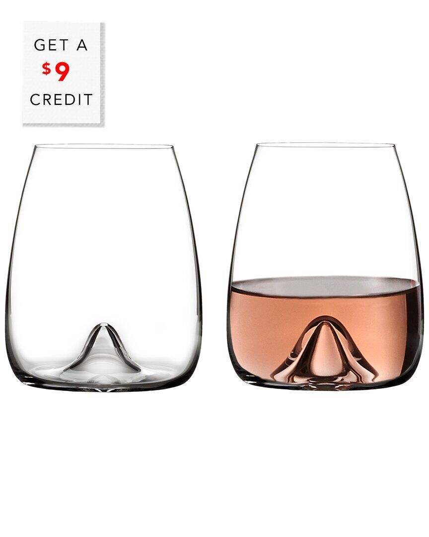 Waterford Set of 2 Elegance Stemless Wine Glasses with $9 Credit NoColor NoSize