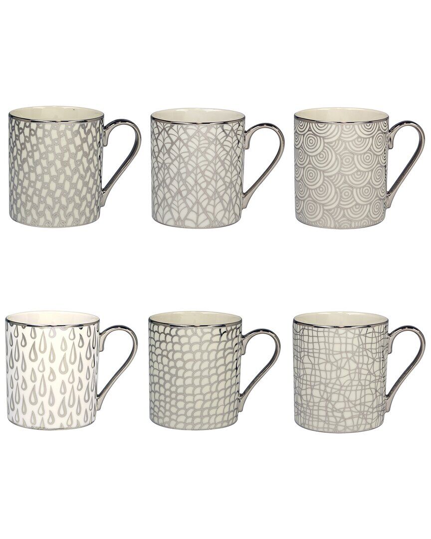 Certified International Mosaic Silver Plated Can Mugs (Set of 6) NoColor NoSize