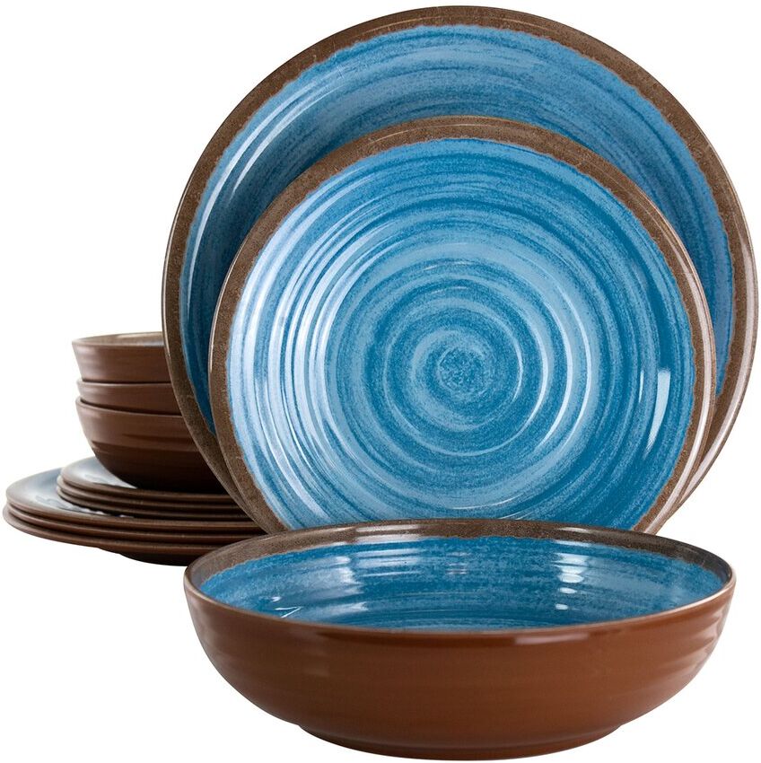 Elama Rippled Tides 12pc Melamine Dinnerware Set NoColor NoSize