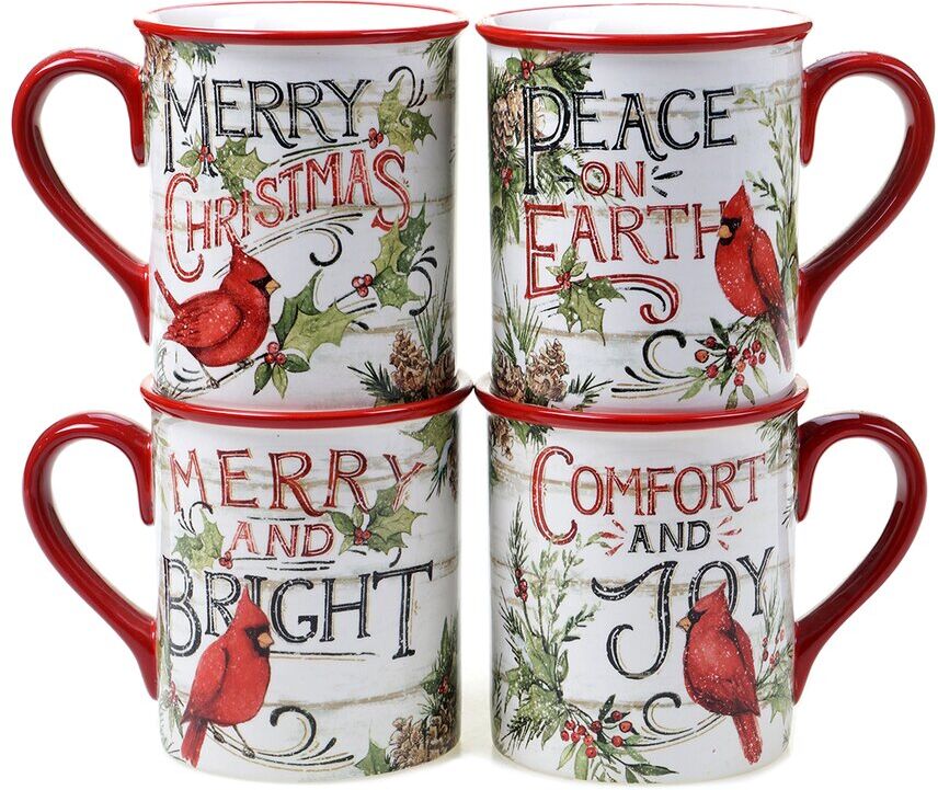 Certified International Evergreen Christmas Mugs (Set of 4) NoColor NoSize