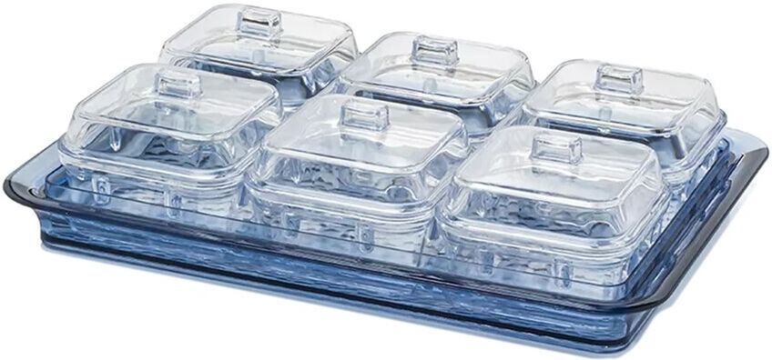 Elle Indigo Blue Acrylic Tray Clear Dishes With Lids Blue NoSize