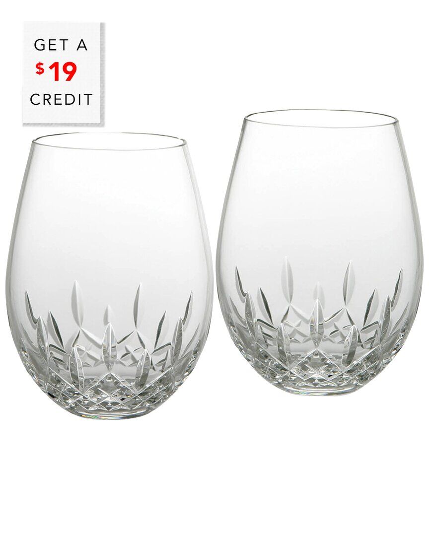 Waterford Lismore Nouveau Stemless Deep Red Wine Glasses with $19 Credit NoColor NoSize
