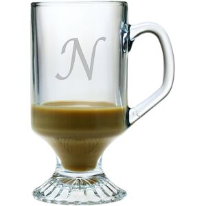 Susquehanna Glass Monogrammed Set of Four 10oz Coffee Mugs, (A-Z) NoColor v