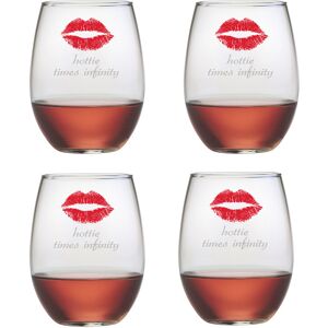 Susquehanna Glass "Hottie Times Infinity" Set of 4 Stemless Glasses NoColor NoSize