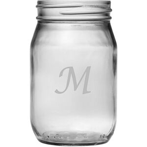 Susquehanna Glass Monogrammed Set of Four 16oz Mason Jars, (A-Z) NoColor c