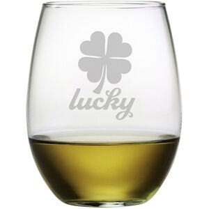Susquehanna Glass "Lucky Shamrock" Set of 421oz Stemless Wine Glasses NoColor NoSize