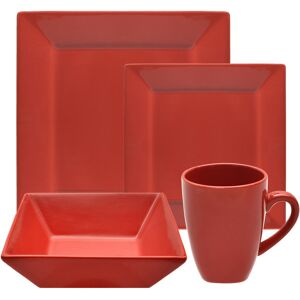 10 Strawberry Street 16pc Nova Red Square Dinnerware Set NoColor NoSize