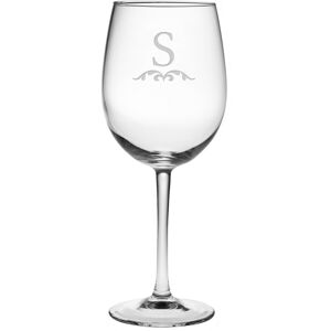 Susquehanna Glass Monogrammed Set of Four 19oz Austen Wine Glass Monogrammedes, (A-Z) NoColor a