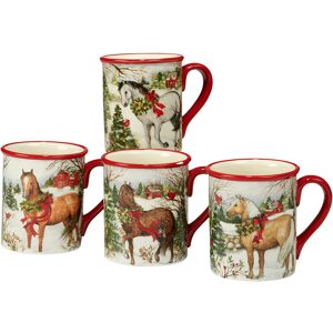Certified International Christmas on the Farm Set of 4 Mugs NoColor NoSize