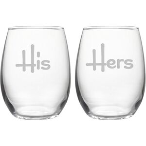 Susquehanna Glass Set of 2 His & Hers Stemless Wine Glasses NoColor NoSize