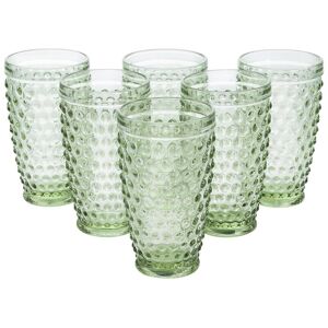 Martha Stewart 6pc Hobnail Handmade Glass Tumbler Set Green NoSize