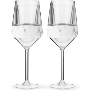HOST Wine Freeze Stemmed Cooling Cups (Set of 2) In Marble White NoSize