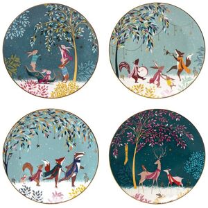 Portmeirion Set of 4 Sara Miller Woodland Tales Side Plates NoColor NoSize