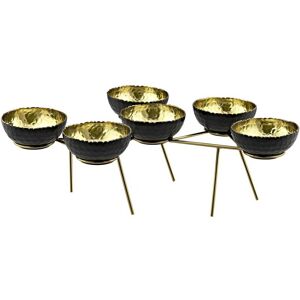Godinger Munro Hammered 6Pc Bowls And Stand Black NoSize
